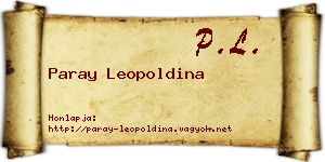 Paray Leopoldina névjegykártya